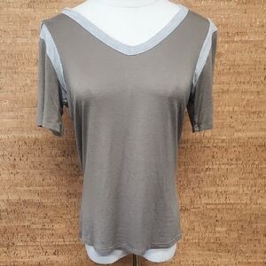 Women's Gray V-Neck Top